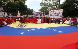 Mobilização de trabalhadores em defesa da Revolução Bolivariana