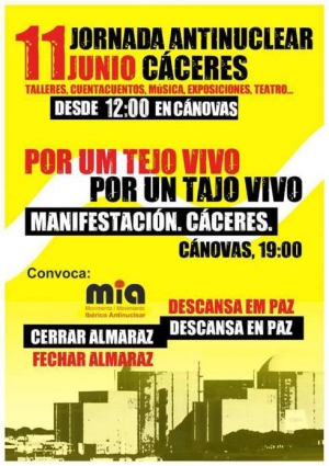 Este sábado manifestação ibérica para fechar a central nuclear de Almaraz