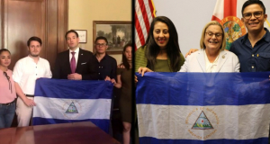 Marco Rubio (foto da esquerda) e Ileana Ros-Lehtinen (foto da direita) com ativistas opositores da Nicarágua