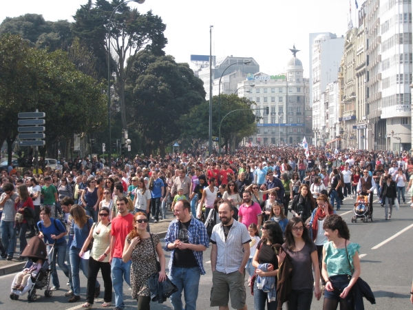Manifestaçom multitudinária na greve geral de março de 2012 na Corunha
