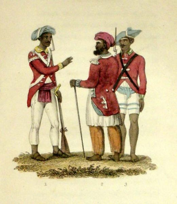 Dois soldados sipaios, indianos comandados pelo Império Británico