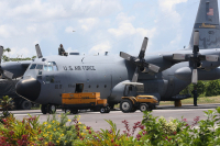 Avião da Força Aérea dos EUA estacionado em Tabatinga (AM), durante operação imperialista "AmazonLog"