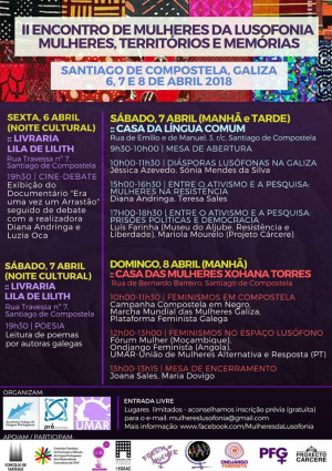 6, 7, 8 de abril em Compostela: ‘Mulheres, Territórios e Memórias’ II Encontro de mulheres da Lusofonia