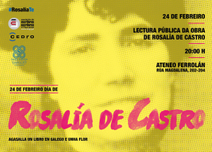 Promovem atos pola Galiza toda no Dia de Rosalia de Castro