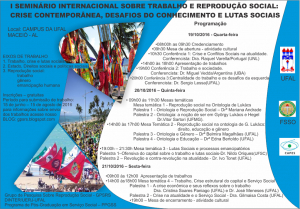 I Seminário Internacional sobre Trabalho e Reprodução Social em Maceió (AL)
