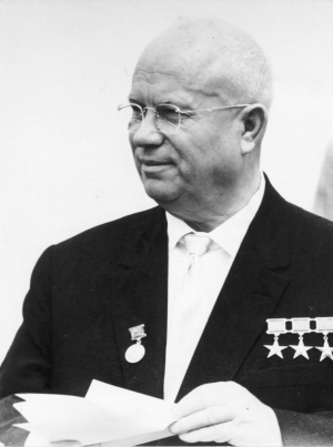 Nikita Krushchov, primeiro-secretário do PCUS (1953-1964) e primeiro-ministro da URSS (1958-1964)