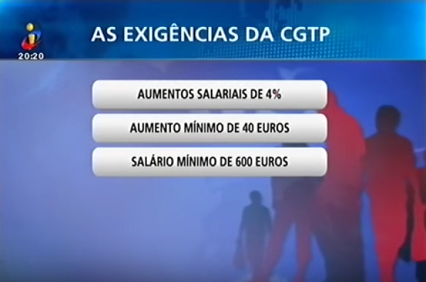 CGTP-IN exige aumentos salariais de 4% no próximo ano