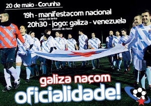 Siareir@s Galeg@s anunciam assistência dia 20 de maio ao jogo de futebol Galiza-Venezuela