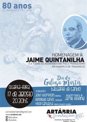 Galiza Mártir: Fundaçom Artábria homenageia Jaime Quintanilha
