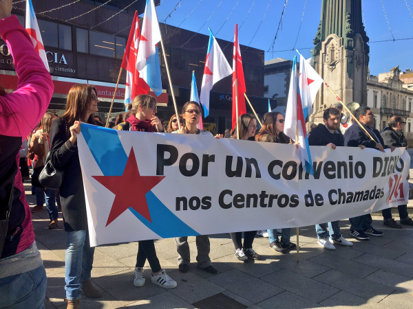 Hoje, nova jornada de greve nos centros de chamadas na Galiza