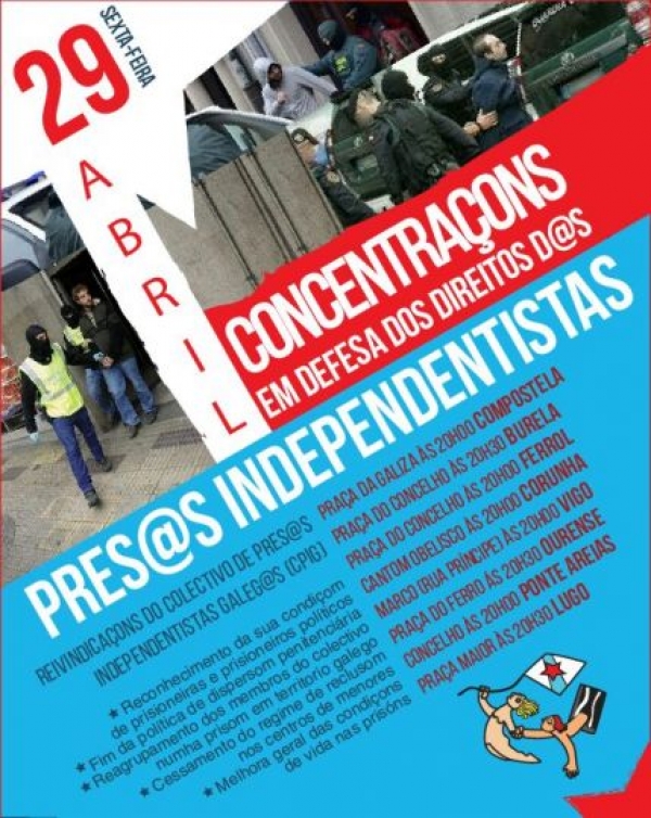 Como cada última sexta-feira de mês, concentraçons solidárias com presas e presos galegos
