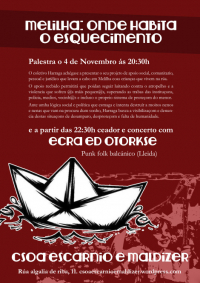 "Melilha, onde habita o esquecimento", palestra 4 de novembro em Compostela
