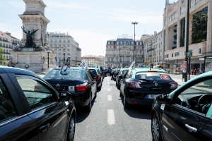Marcha de taxistas em Lisboa