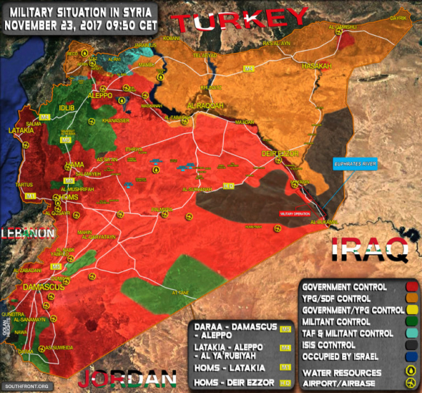 Situação militar na Síria – 23/11/2017, 9h50 CET