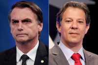 Jair Bolsonaro e Fernando Haddad, adversários na eleição para presidente do Brasil
