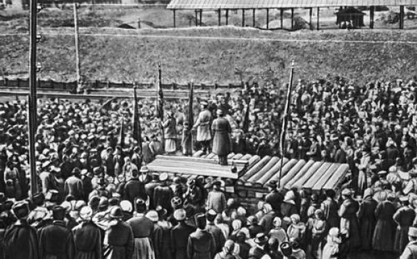 Manifestação operária em Chiatura, 1917