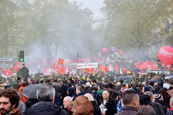 Manifestação em Paris contra a reforma trabalhista, no passado dia 9 de abril.