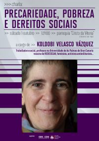 Koldobi Velasco, em Vigo para falar de 'Precariedade, pobreza e direitos sociais'