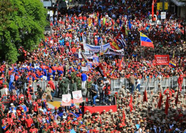 Manifestação deste domingo em Caracas