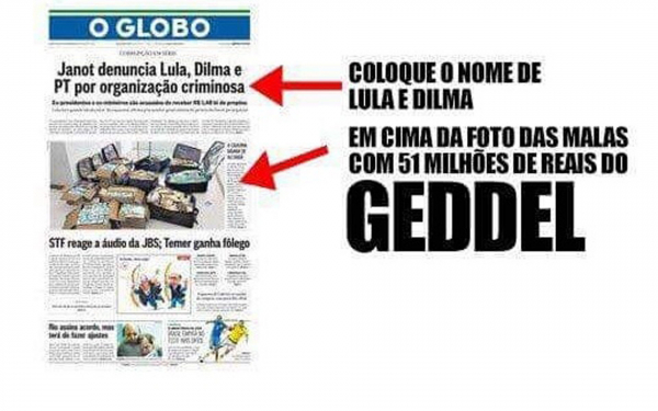 Capa do Jornal O Globo de 06/09/2017