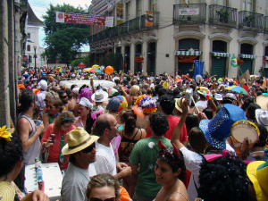 Bloco de carnaval nas ruas do Rio de Janeiro