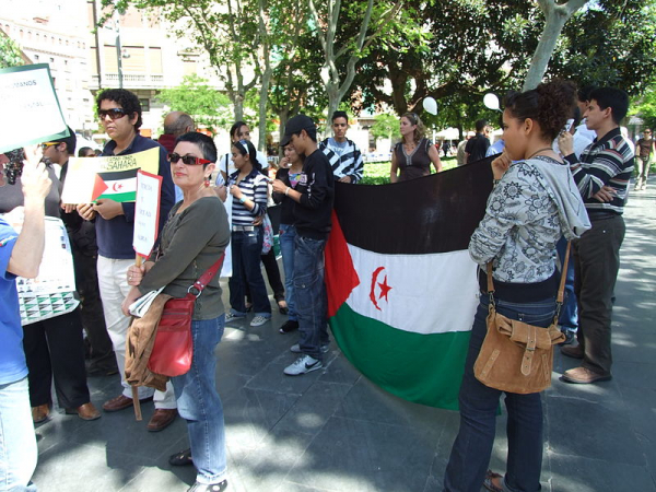Manifestantes saharauís pela independência do país