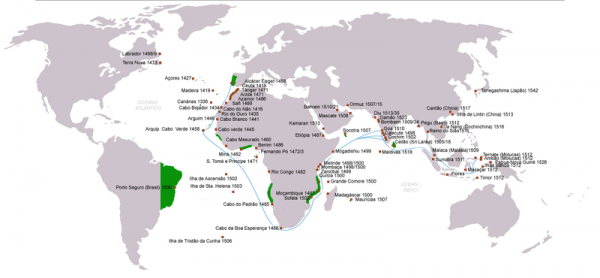Mapa das expedições imperialistas portuguesas