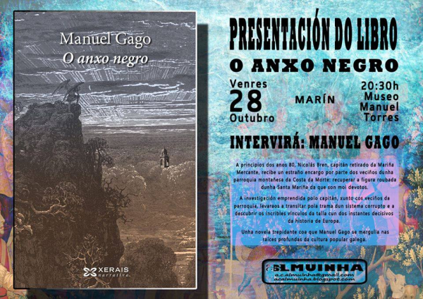Manuel Gago vai apresentar &#039;O Anxo Negro&#039; no Almuinha de Marim