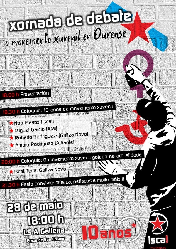 Este sábado decorre em Ourense jornada de debate sobre o movimento juvenil
