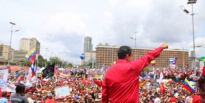 Maduro, duranta manifestação popular desta quinta (27) em apoio à realização da ANC